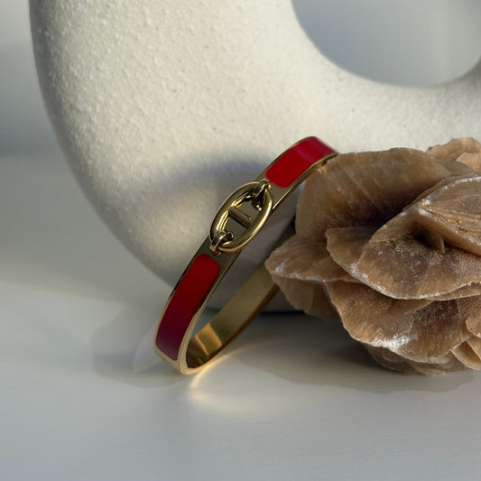 Bracelet jonc DESIA rouge