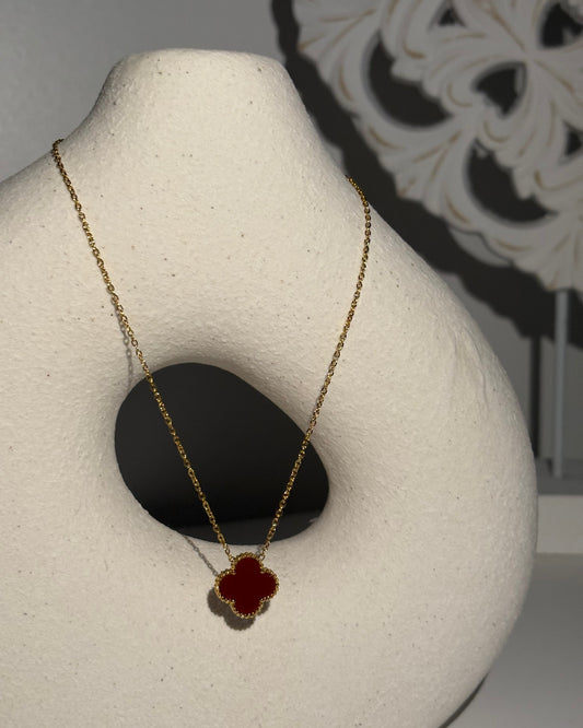 Collier AMALIA bordeaux et strass réversible