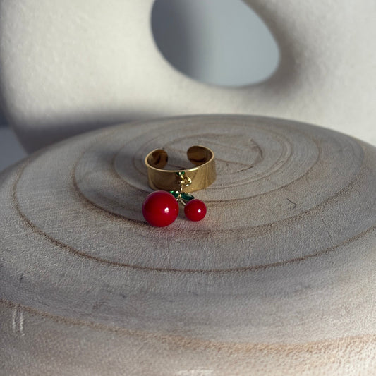 Bague CERISE breloque ajustable
